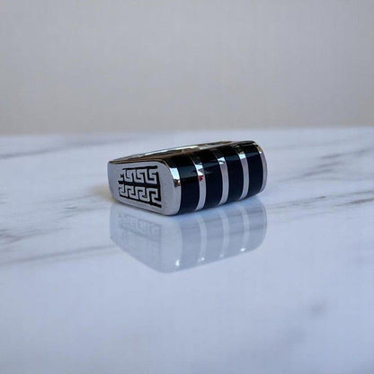 Regal Stripe Ring | 925 Silver - For Men | Includes: Ring