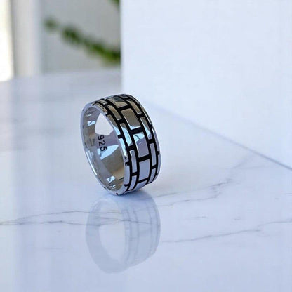 Architectural Masonry Ring | 925 Silver - For Men | Includes: Ring