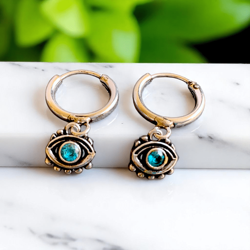 Classic Evil Eye Earrings | 925 Silver - For Women | Includes: Earrings