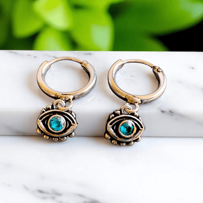 Classic Evil Eye Earrings | 925 Silver - For Women | Includes: Earrings