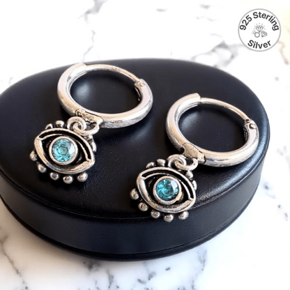 Classic Evil Eye Earrings | 925 Silver - For Women | Includes: Earrings