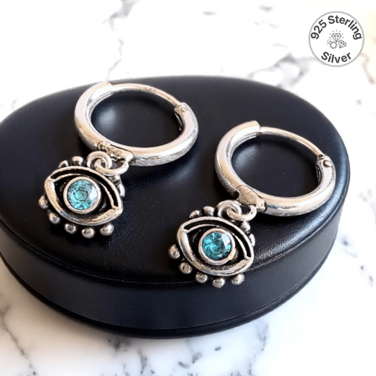 Classic Evil Eye Earrings | 925 Silver - For Women | Includes: Earrings