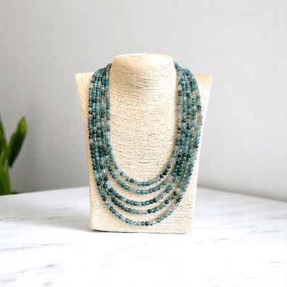 Forest Harmony 5 Layered Set | Green Moss Agate Stone - For Women | Includes: Necklace, Bracelet