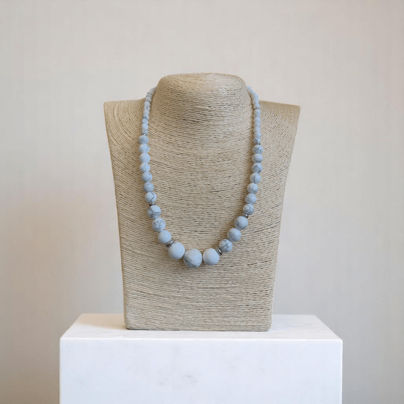 Calm Essence Set | White Howlite Stone - For Women | Includes: Necklace, Bracelet