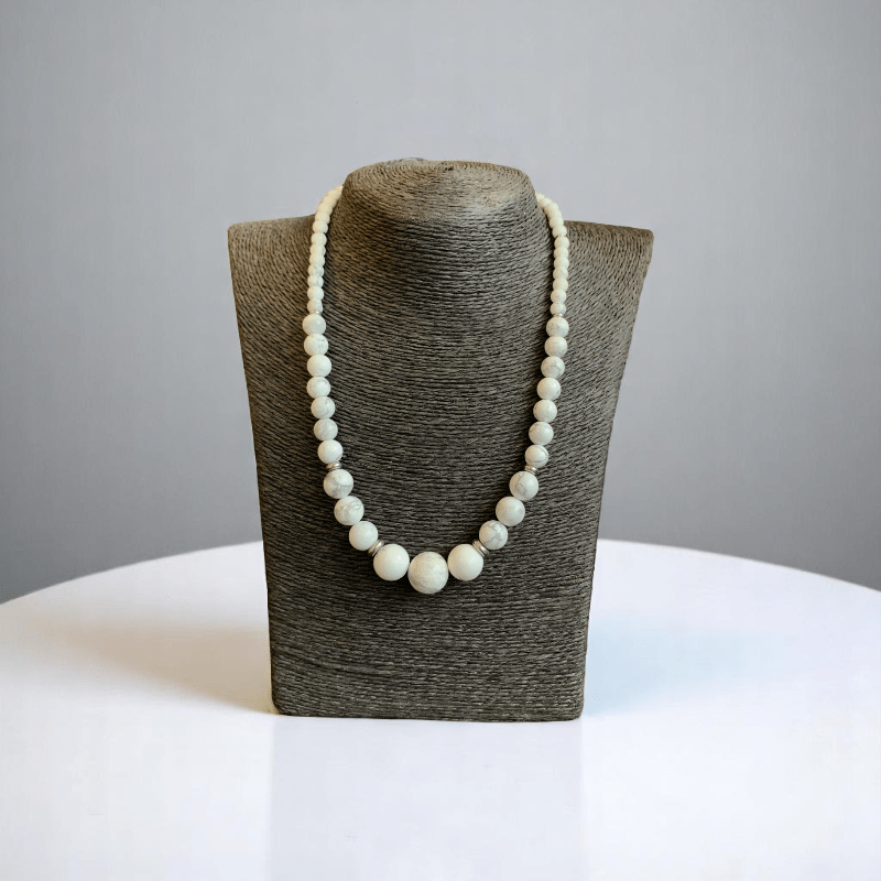 Calm Essence Set | White Howlite Stone - For Women | Includes: Necklace, Bracelet