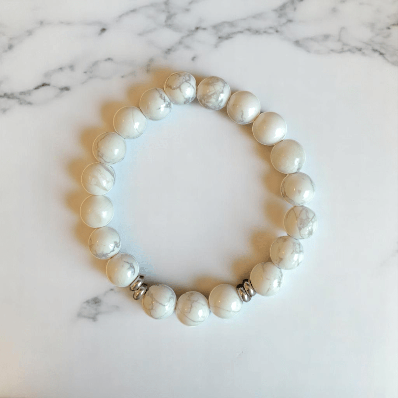 Calm Essence Set | White Howlite Stone - For Women | Includes: Necklace, Bracelet