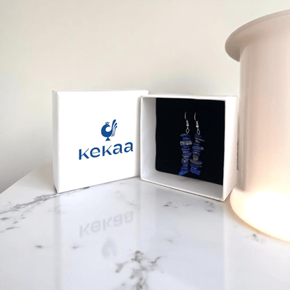 Midnight Shine Earrings | Silver PVD Plated & Lapis Lazuli Chip - For Women | Includes: Earrings