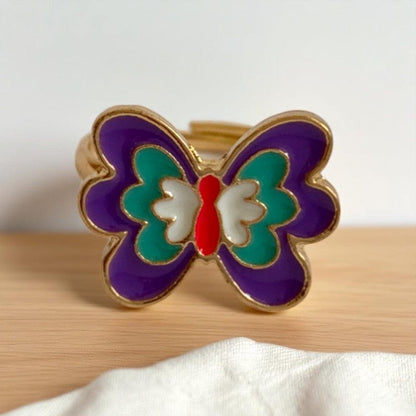 Butterfly Ring | Gold Plated Adjustable - For Girls | Includes: Ring