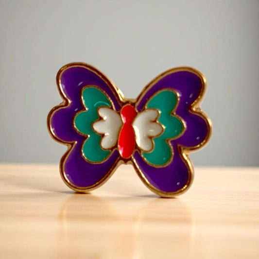 Butterfly Ring | Gold Plated Adjustable - For Girls | Includes: Ring