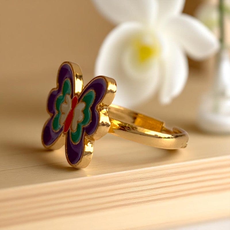 Butterfly Ring | Gold Plated Adjustable - For Girls | Includes: Ring