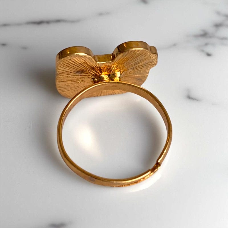 Teddy Bear Ring | Gold Plated Adjustable - For Girls | Includes: Ring