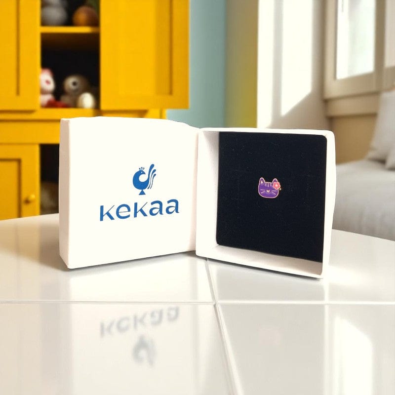 Purple Kitty Ring | Gold Plated Adjustable - For Girls | Includes: Ring