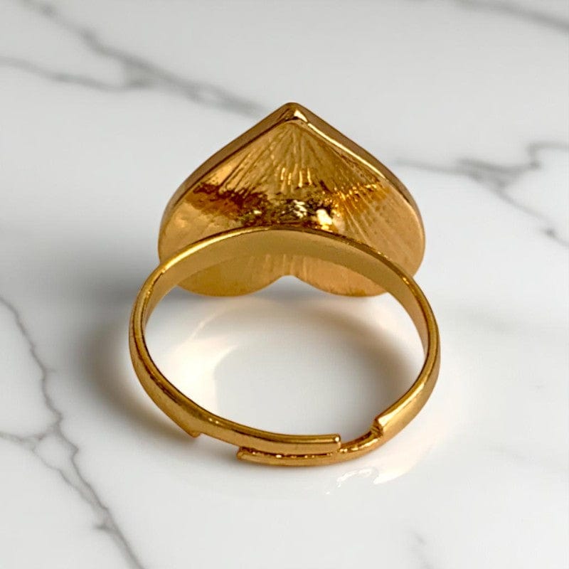 Colorful Heart Ring | Gold Plated Adjustable - For Girls | Includes: Ring