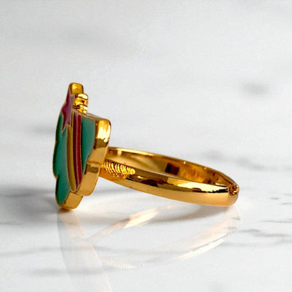 Cloud & Star Ring | Gold Plated Adjustable - For Girls | Includes: Ring