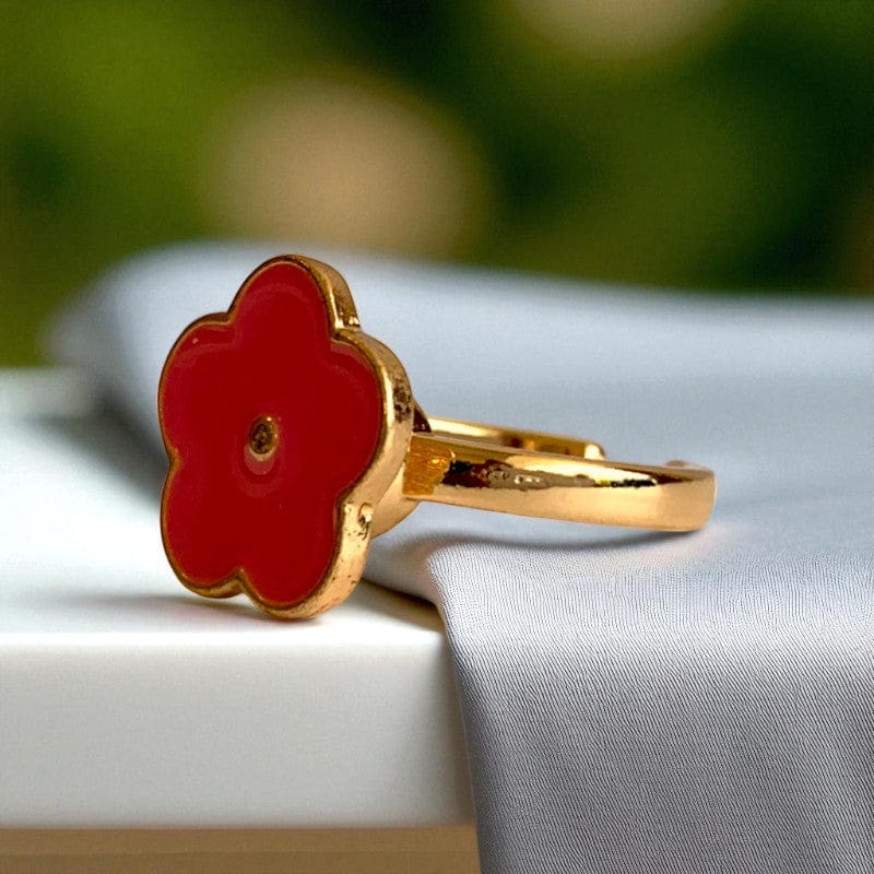 Spinning Floral Adjustable Ring | 18K PVD Gold Plated - For Women | Includes: Ring