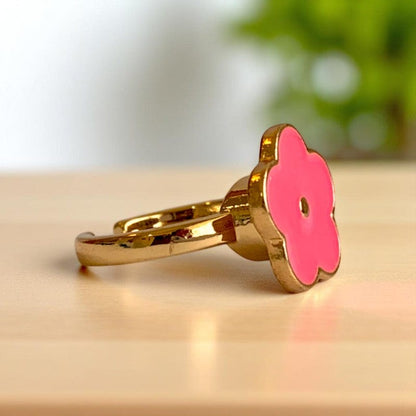 Spinning Floral Adjustable Ring | 18K PVD Gold Plated - For Women | Includes: Ring
