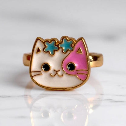 Spinning Kitty Ring | 18K PVD Gold Plated - For Women | Includes: Ring