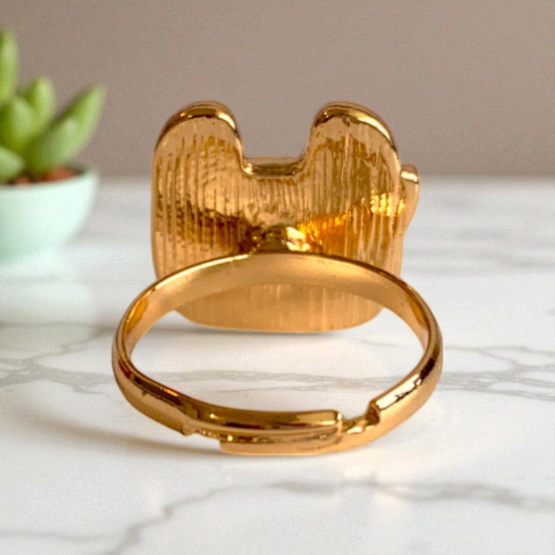 Baby Panda Ring | Gold Plated Adjustable - For Girls | Includes: Ring