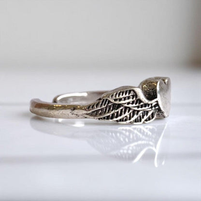 Classic Flying Heart Adjustable Ring | Premium Alloy - For Women | Includes: Ring