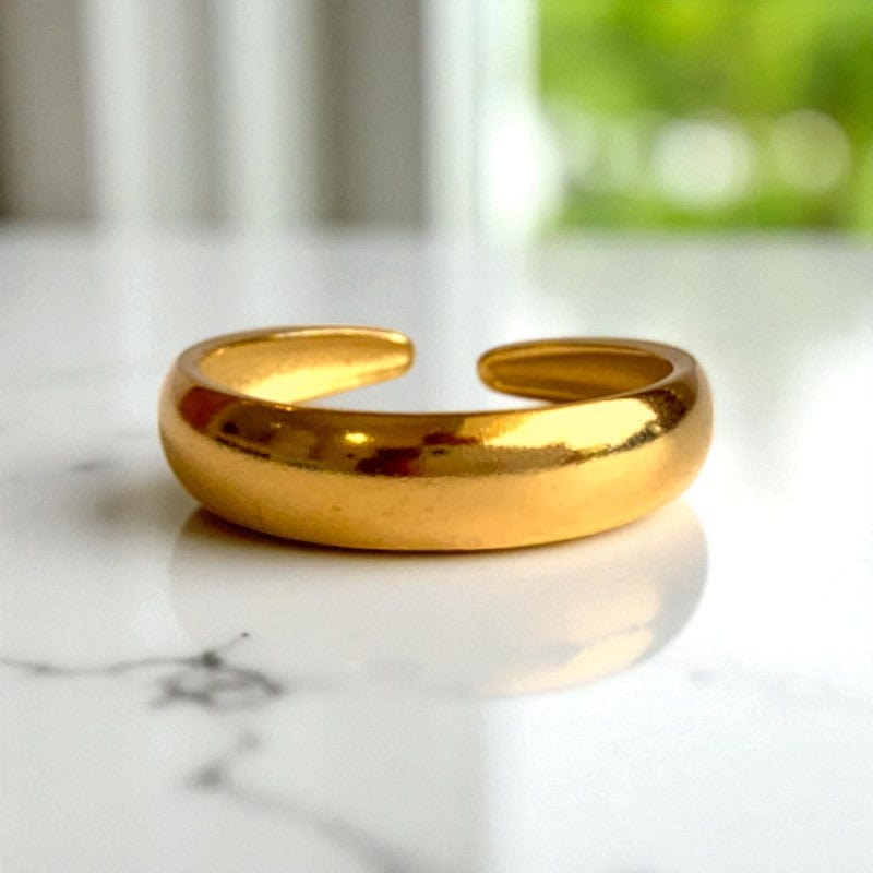 Funky Loop Adjustable Rings | 18K PVD Gold plated - For Women | Includes: Rings (Set of 2)