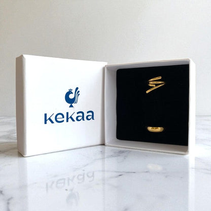 Funky Loop Adjustable Rings | 18K PVD Gold plated - For Women | Includes: Rings (Set of 2)