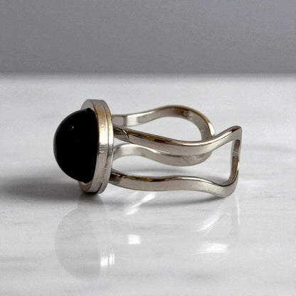 Protection Adjustable Ring | Black Obsidian - For Unisex | Includes: Ring