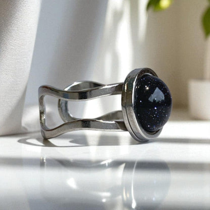 Confidence Adjustable Ring | Blue Sandstone - For Unisex | Includes: Ring