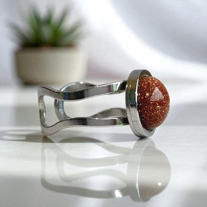 Adjustable Clarity Ring| Sunstone - For Unisex | Includes: Ring
