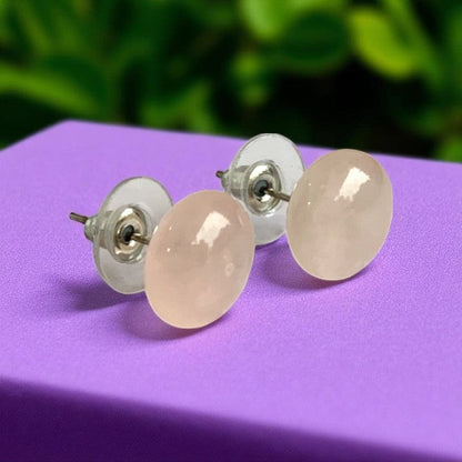 Love Quartz Stud Earrings | Rose Quartz - For Women | Includes: Earrings