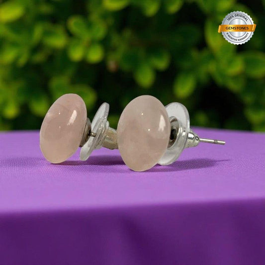 Love Quartz Stud Earrings | Rose Quartz - For Women | Includes: Earrings