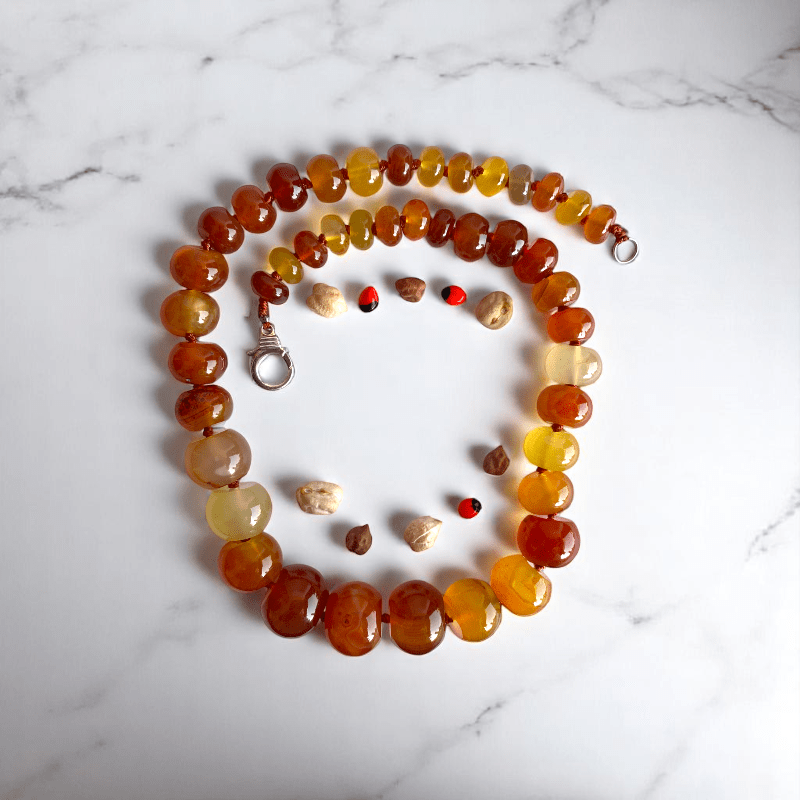 Sunny Summer Necklace | Carnelian Stone - For Women | Includes: Necklace