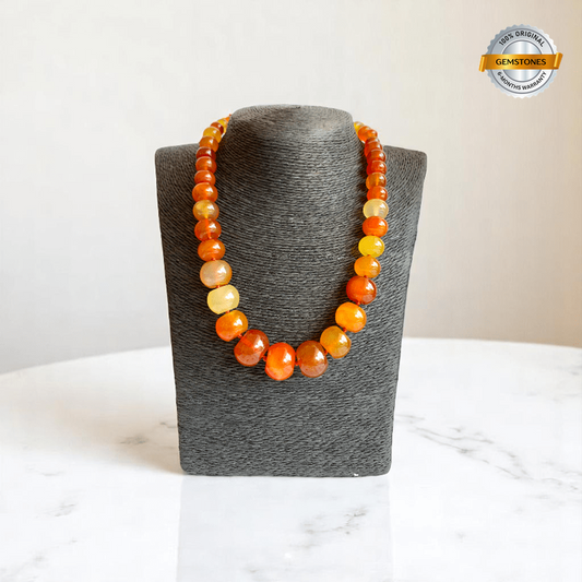 Sunny Summer Necklace | Carnelian Stone - For Women | Includes: Necklace