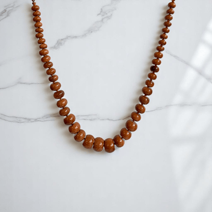Solar Glow Necklace | Oblate Red Sunstone - For Women | Includes: Necklace