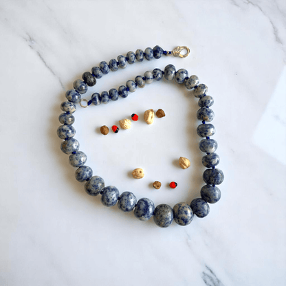 Indigo Calm Necklace | Sodalite Oblate Stone - For Women | Includes: Necklace