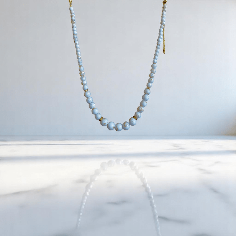 Pearlescent Grace Set | Mother of Pearl Stone - For Women | Includes: Necklace, Bracelet