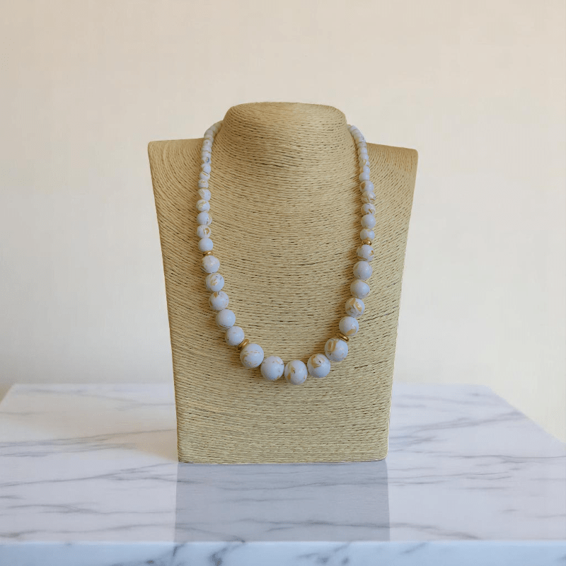 Pearlescent Grace Set | Mother of Pearl Stone - For Women | Includes: Necklace, Bracelet