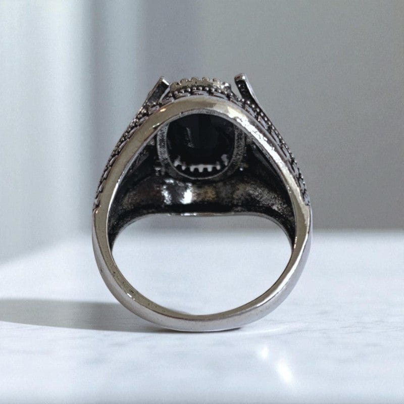 Bold Vintage Ring | Black Zircon - For Men | Includes: Ring