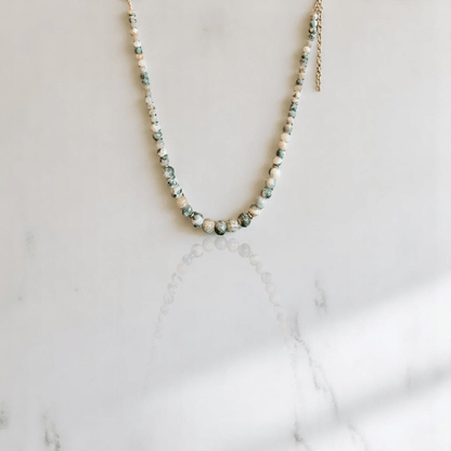 Elegant Roots Set | Tree Agate Stone - For Women | Includes: Necklace, Bracelet