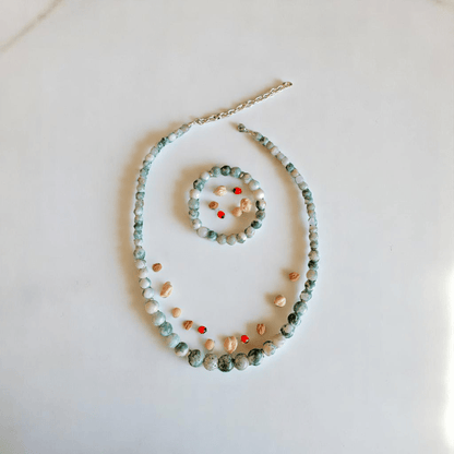 Elegant Roots Set | Tree Agate Stone - For Women | Includes: Necklace, Bracelet