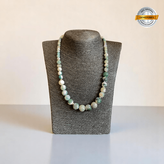 Elegant Roots Set | Tree Agate Stone - For Women | Includes: Necklace, Bracelet
