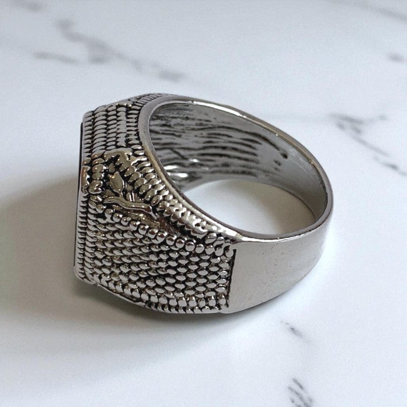 Tribal Design Power Vintage Ring | Black Zircon- For Men | Includes: Ring