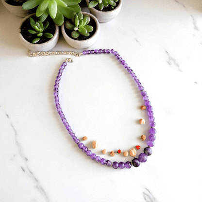 Spiritual Grace Necklace | Amethyst Stone - For Women | Includes: Necklace