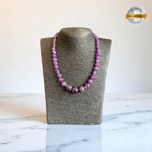 Lavender Glow Set | Amethyst Stone - For Women | Includes: Necklace, Bracelet