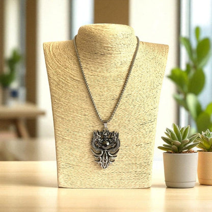 Mythic Double Dragon Necklace | Premium Alloy - For Men | Includes: Necklace
