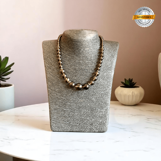 Dusky Glow Necklace | Smoky Quartz Stone - For Women | Includes: Necklace