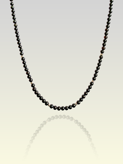 Shield Black Obsidian Set | Black Obsidian - For Unisex | Includes: Necklace & Bracelet