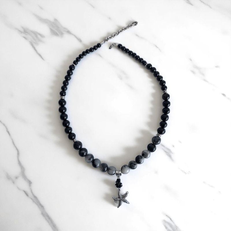 Celestial Drift Necklace | Black Rutile Stone - For Women | Includes: Necklace