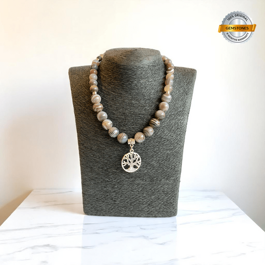 Rooted Serenity Necklace | Botswana Stone - For Women | Includes: Necklace