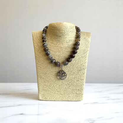 Inner Peace Set | Botswana Stone - For Women | Includes: Necklace, Bracelet, Earring