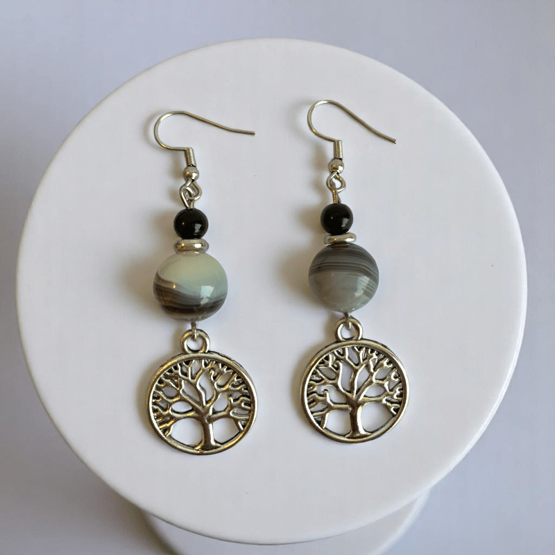 Inner Peace Set | Botswana Stone - For Women | Includes: Necklace, Bracelet, Earring